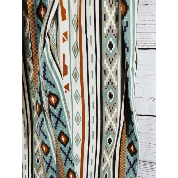 Southwest Aztec Pants Juniors High Waisted Pockets Brushed Cotton USA Vtg - Picture 5 of 16
